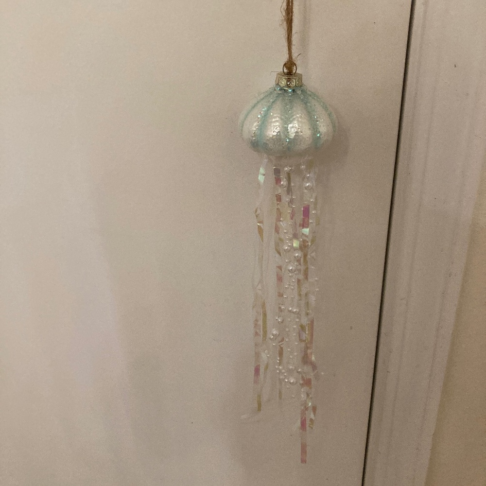 Decorative Jelly Fish Ornament with Beaded Strands